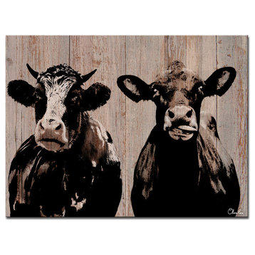 Ready2HangArt Farmhouse 'Cow Duo' Wrapped Canvas Animal Wall Art, 40"x30"
