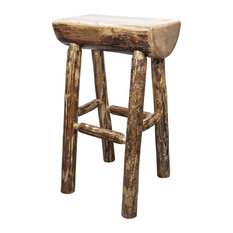 Rustic Bar Stools and Counter Stools | Houzz - Montana Woodworks - Glacier Country Counter Height Half Log Barstool, - Bar  Stools And Counter