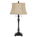 Calighting - 60W Madison Table Lamp, Oil Rubbed Bronze Finish, Antique Beige Shade - 60W X 2 MADISON TABLE LAMP