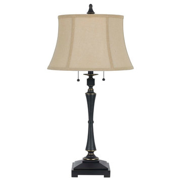 60W Madison Table Lamp, Oil Rubbed Bronze Finish, Antique Beige Shade