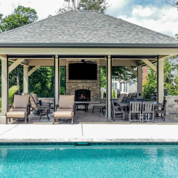 Covered Patio with a Hip Style Roof