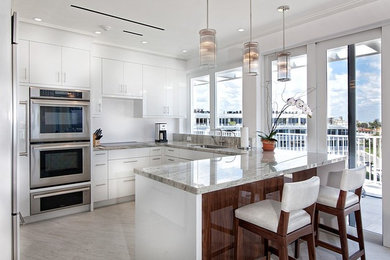 Example of a beach style kitchen design in Miami