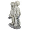 Young Sweethearts Kissing Children Garden Statue