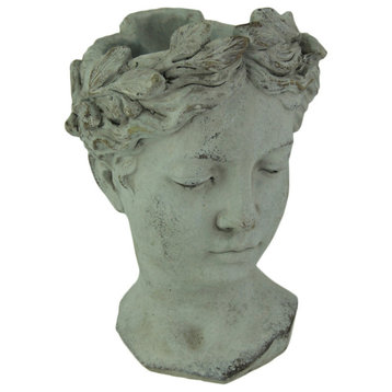 Turning Face Cement Greek Lady Head Planter