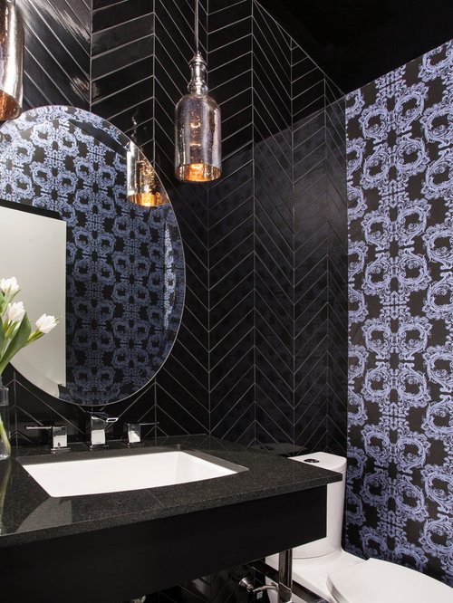 Best Bathroom with Black Tile Design Ideas & Remodel Pictures | Houzz