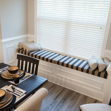 Window seat bench cushions add class to dining room