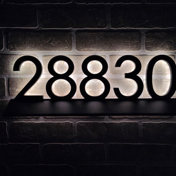 #28830 Solar powered backlit house number sign