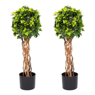 Pure Garden Artificial Podocarpus 36 Double Ball Faux Plant