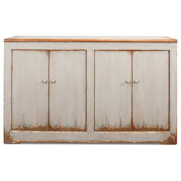Wall Sideboard With Four Doors Antiqued White