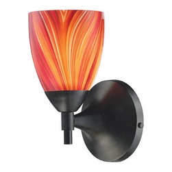 Elk Lighting - Celina 1-Light Sconce, Dark Rust and Multi Glass - Wall Sconces