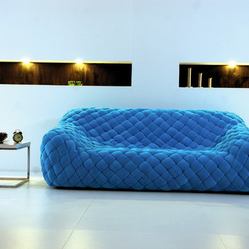 Hand-Woven Sofa (Blue)