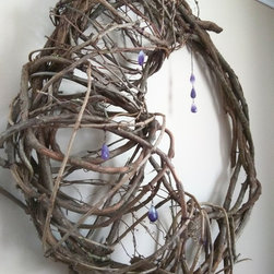 Amethyst & Vines Crescent Moon - Wall Accents