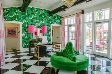 Transitional living room photo in Atlanta