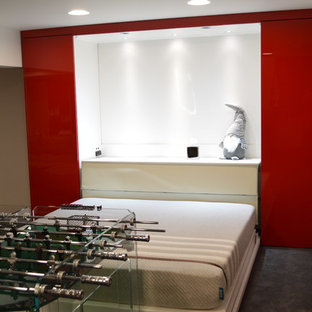 This is an example of a modern basement in Denver.