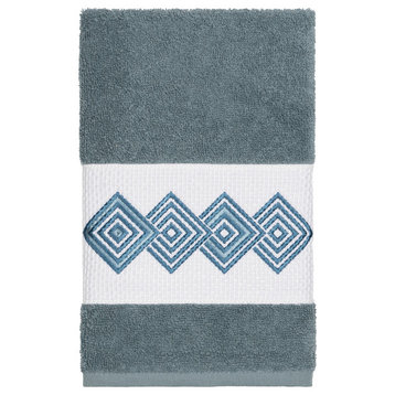 Linum Home Textiles Noah Embellished, Teal, Hand Towel, Single
