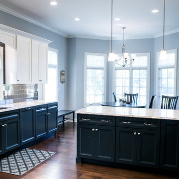 Shades of Blue - Transitional Kitchen, Bathroom, & Living Room