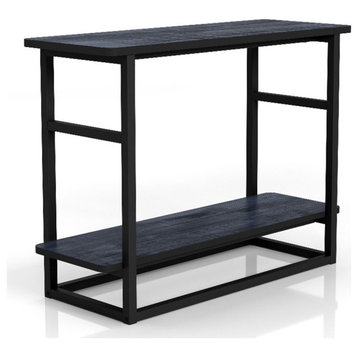 Furniture of America Froy Transitional Wood End Table in Navy Blue