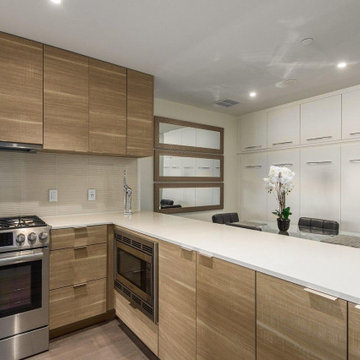 Walnut-Veneer Finishing for this Urban-Glammed Kitchen Remodel in Pasadena, CA