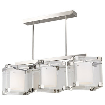 Achilles 3 Light Island Light in Polished Nickel
