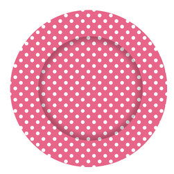 Pink Polka Dot Charger Plate - Charger Plates