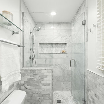 Transitional Master bath and bathroom - Naperville, IL