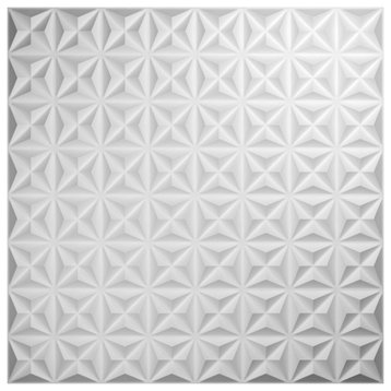 Coralie EnduraWall Decorative 3D Wall Panel, 12-Pack, 19.625"Wx19.625"H, White