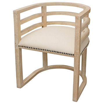 Nueva Barrel Chair With Natural Linen Fabric