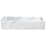 The Allstone Group - 48" Farmhouse Kitchen Sinks, Single Bowl, Reversible, Carrara White Marble - Handcrafted with precision from single blocks of natural stone, our farmhouse kitchen sinks are available in a wide variety of unique designs and stone colors.