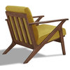 Omax Decor Zola Lounge Chair, Gold Velvet/Walnut