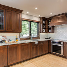 dark wood cabinets