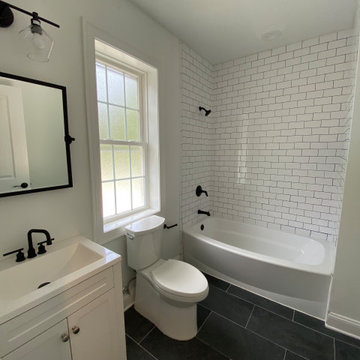 Tub-Shower Combo with Dark Slate Floor
