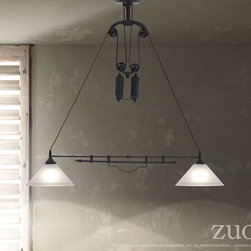 Zuo Agate Ceiling Lamp Antique Black Gold - SKU: 98230 - Pendant Lighting