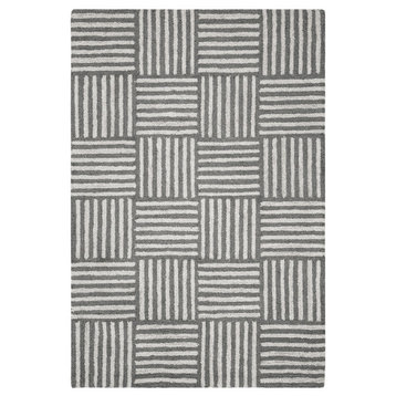 Safavieh Abstract Collection, ABT602 Rug, Ivory/Dark Grey, 4'x6'