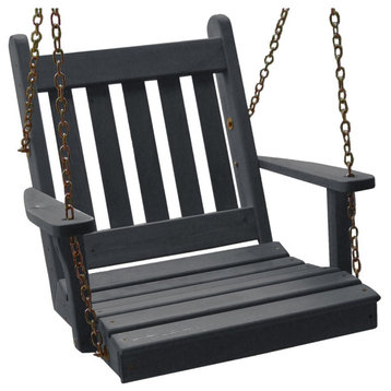Pine Traditional English Swing, Charcoal Stain, 2'