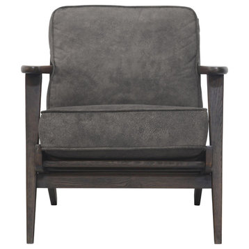Albert Accent Arm Chair, Pewter Hide, Fabric