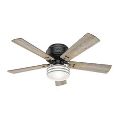 Hunter Fan Company Cedar Key Low Matte Black Ceiling Fan w/ Light & Remote, 52"