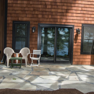 Natural Steps, Mulched path, Patio, and Flower beds!