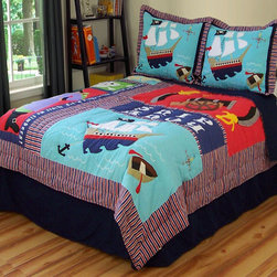 Pirate Treasure Quilt with Pillow Sham - Kids Bedding