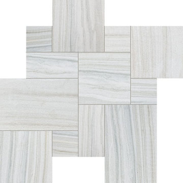 Solto White Anti Slip French Pattern Marble Paver 3 cm