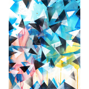 Acrylic Painting On Paper, Abstract geometric artwork