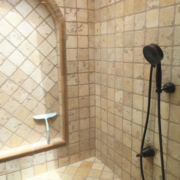 Custom Arched Natural Stone Master Bathroom Remodel - Seattle WA