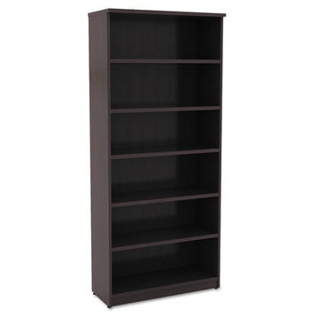 Alera Valencia Series Bookcase, Six-Shelf, 31 3/4"x14"x80 3/8", Espresso