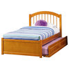 Atlantic Furniture Windsor Platform Bed with Flat Panel Footboard in Caramel Lat
