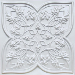 212 White Pearl Faux Tin Ceiling Tiles 24x24 - Ceiling Tile