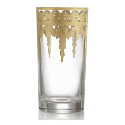 Arte Italica Vetro Gold Highball Glass - Dinnerware