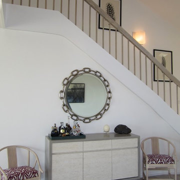 Montauk serving console and chain mirror