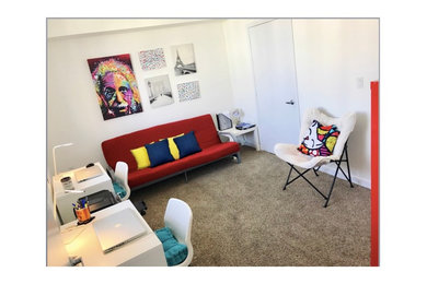 Example of an eclectic home office design in Miami