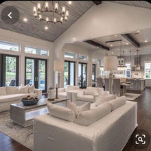 Flow of kitchen, breakfast area, and family room