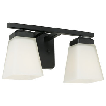 Baxley Two Light Vanity, Matte Black