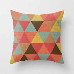 Triangle Pattern Throw Pillow by Karen Hofstetter - Decorative Pillows
